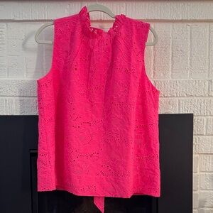 Lilly Pulitzer Dahliana Eyelet top XL